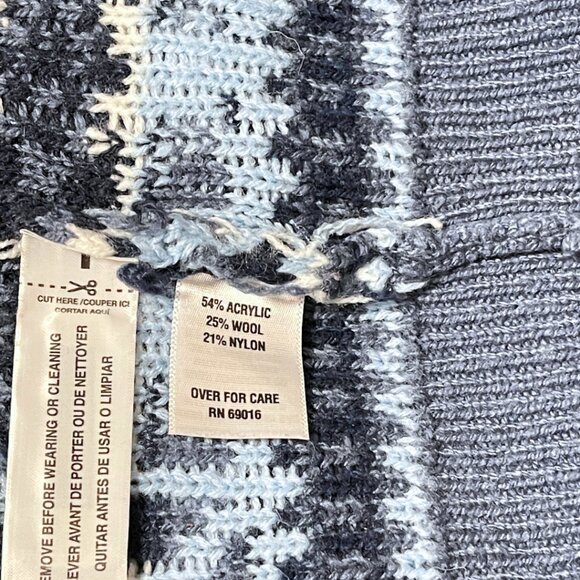 Vintage Le Tigre Pullover Sweater Mens Size L Blue Retro 90's Rustic Cozy Alpine - Picture 5 of 8